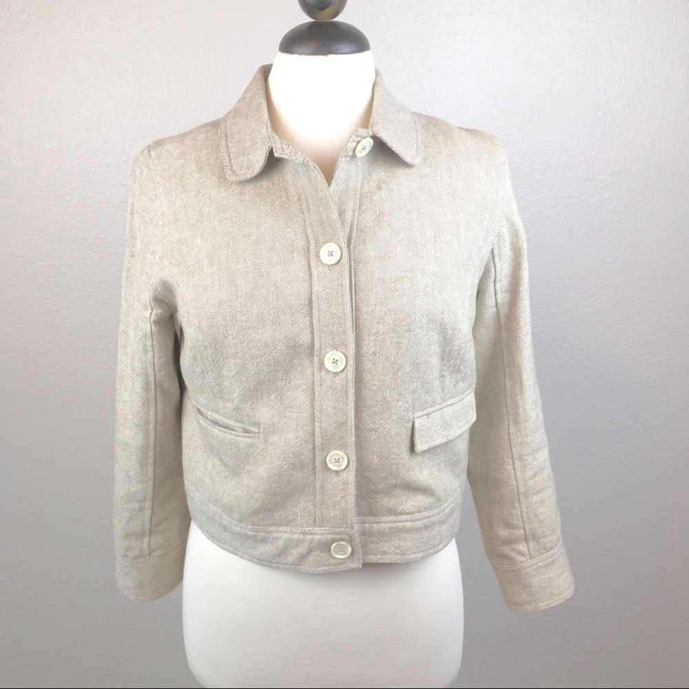 Proenza Schouler Cropped Linen Blend Jacket